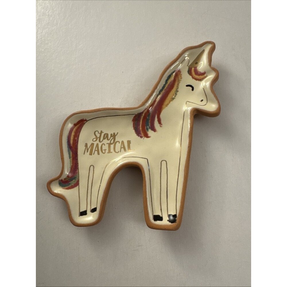 New Stay Magical Unicorn Trinket Tray Natural Life D18